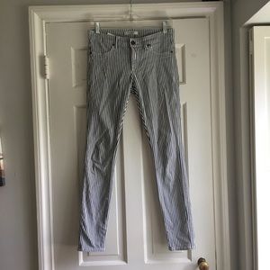 Railroad Stripe Skinny Jeans